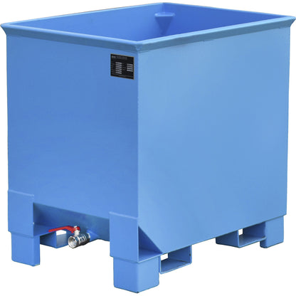 CS metal swarf collection container for tugger trains, LxWxH 620 x 840 x 800 mm, light blue.