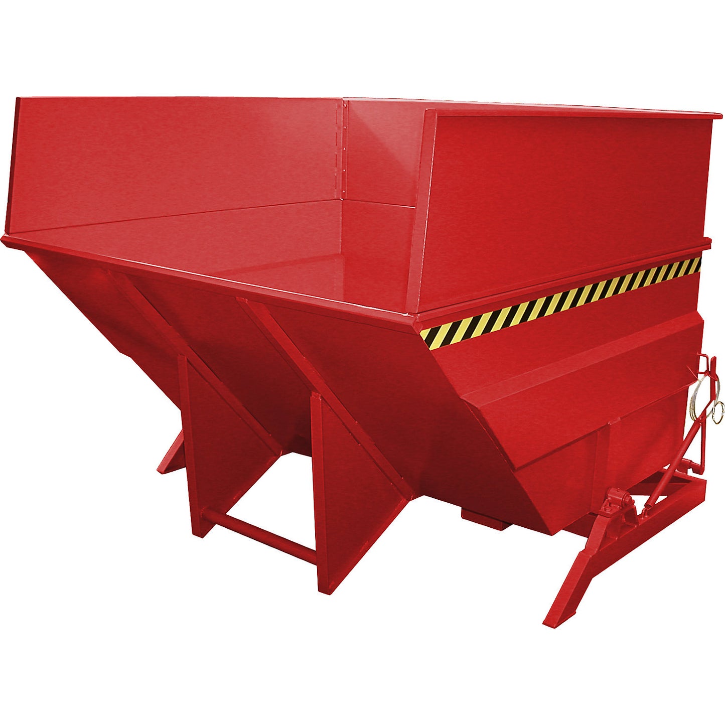 XXL tilting skip with positioning aid, capacity 5 m³, with stacking frame, flame red.