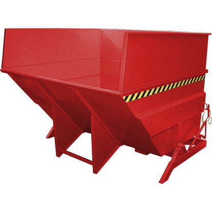 XXL tilting skip with positioning aid, capacity 5 m³, with stacking frame, flame red.