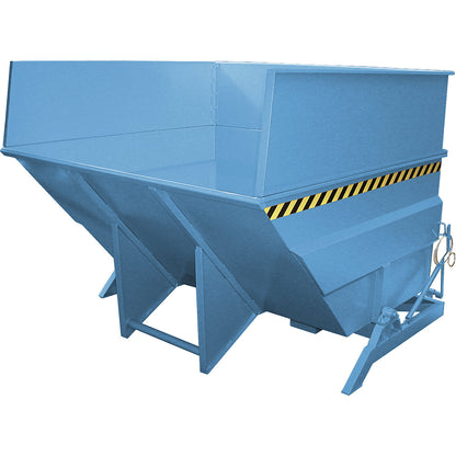 XXL tilting skip with positioning aid, capacity 5 m³, with stacking frame, light blue.