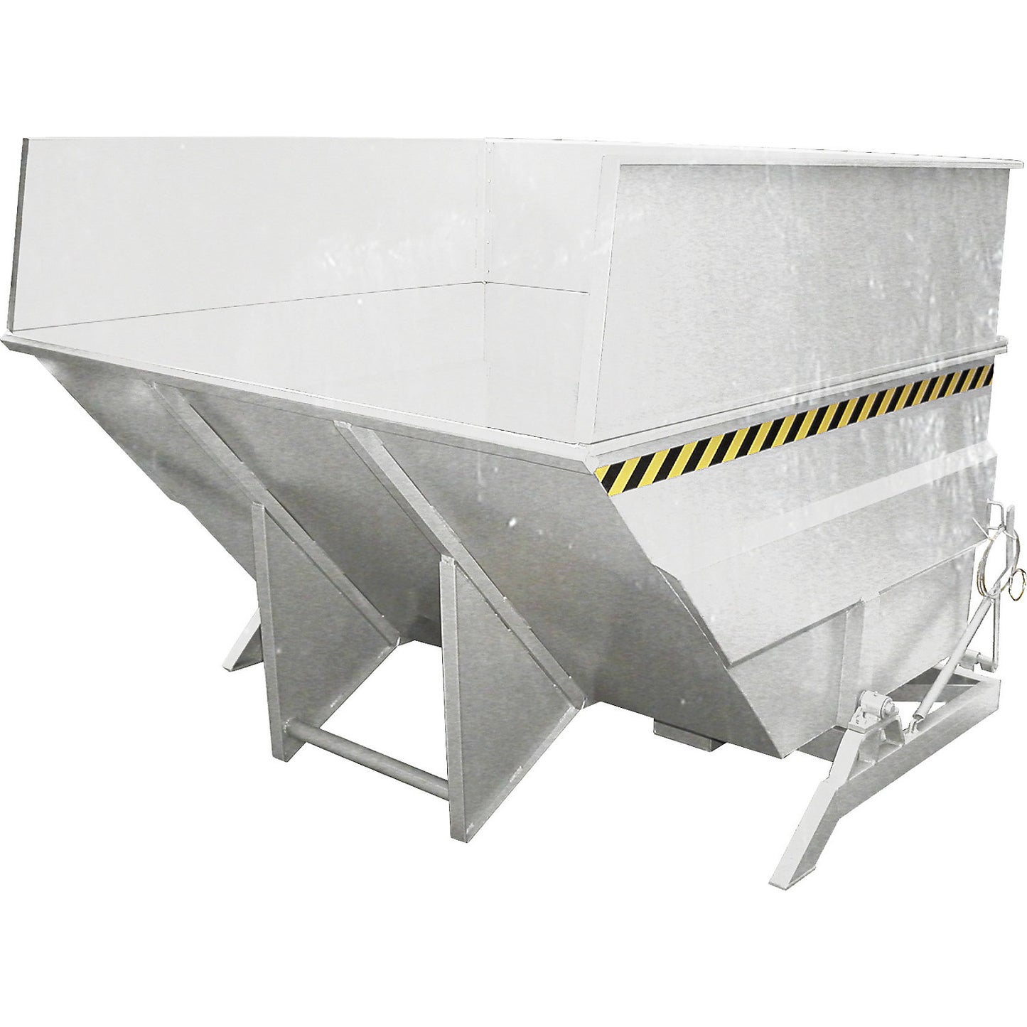 XXL tilting skip with positioning aid, capacity 5 m³, with stacking frame, hot dip galvanised.