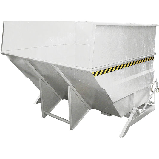 XXL tilting skip with positioning aid, capacity 5 m³, with stacking frame, hot dip galvanised.