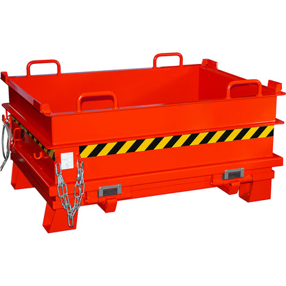 BC hinged bottom skip, capacity 0.5 m³, max. load 1000 kg, flame red.
