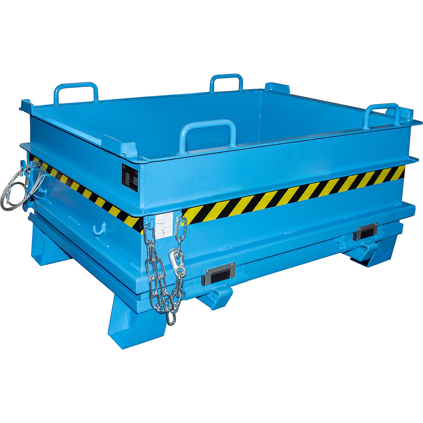BC hinged bottom skip, capacity 0.5 m³, max. load 1000 kg, light blue.