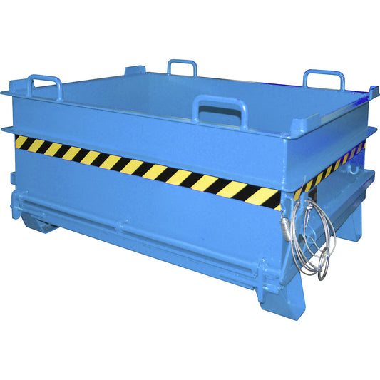 BC hinged bottom skip, capacity 0.5 m³, max. load 1000 kg, light blue.