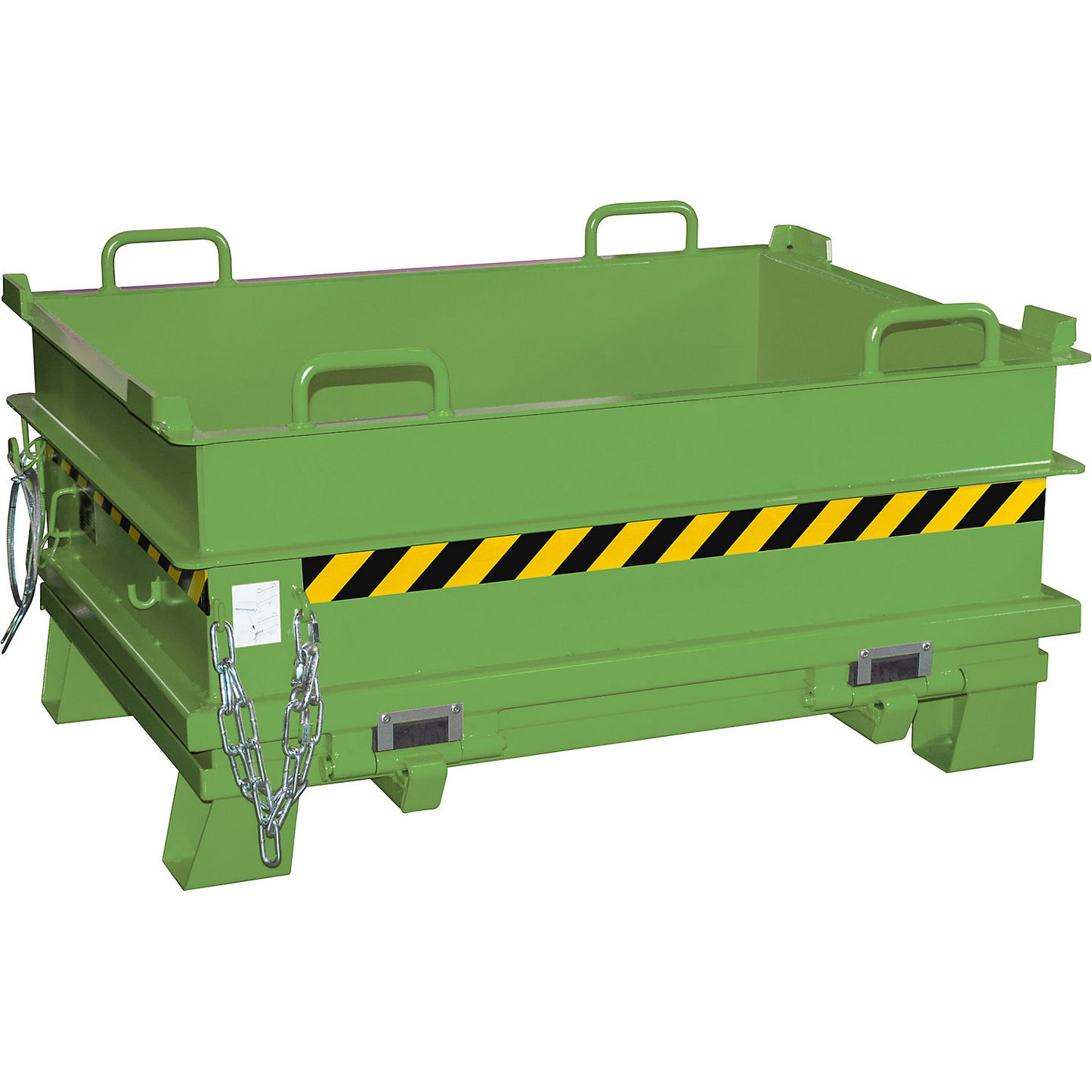 BC hinged bottom skip, capacity 0.5 m³, max. load 1000 kg, reseda green.