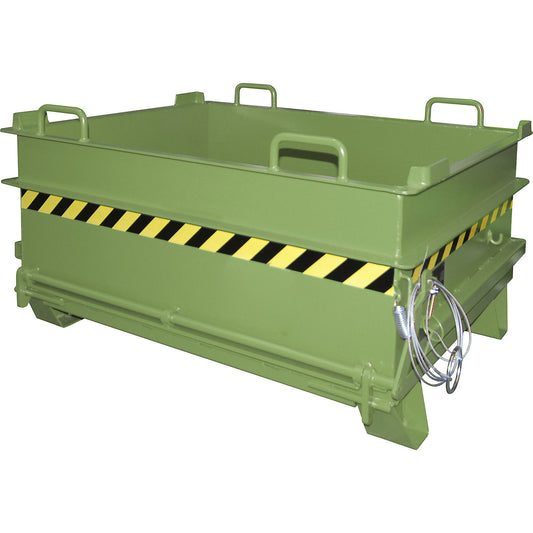 BC hinged bottom skip, capacity 0.5 m³, max. load 1000 kg, reseda green.