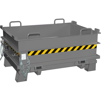 BC hinged bottom skip, capacity 0.5 m³, max. load 1000 kg, mouse grey.