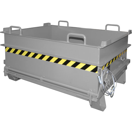 BC hinged bottom skip, capacity 0.5 m³, max. load 1000 kg, mouse grey.
