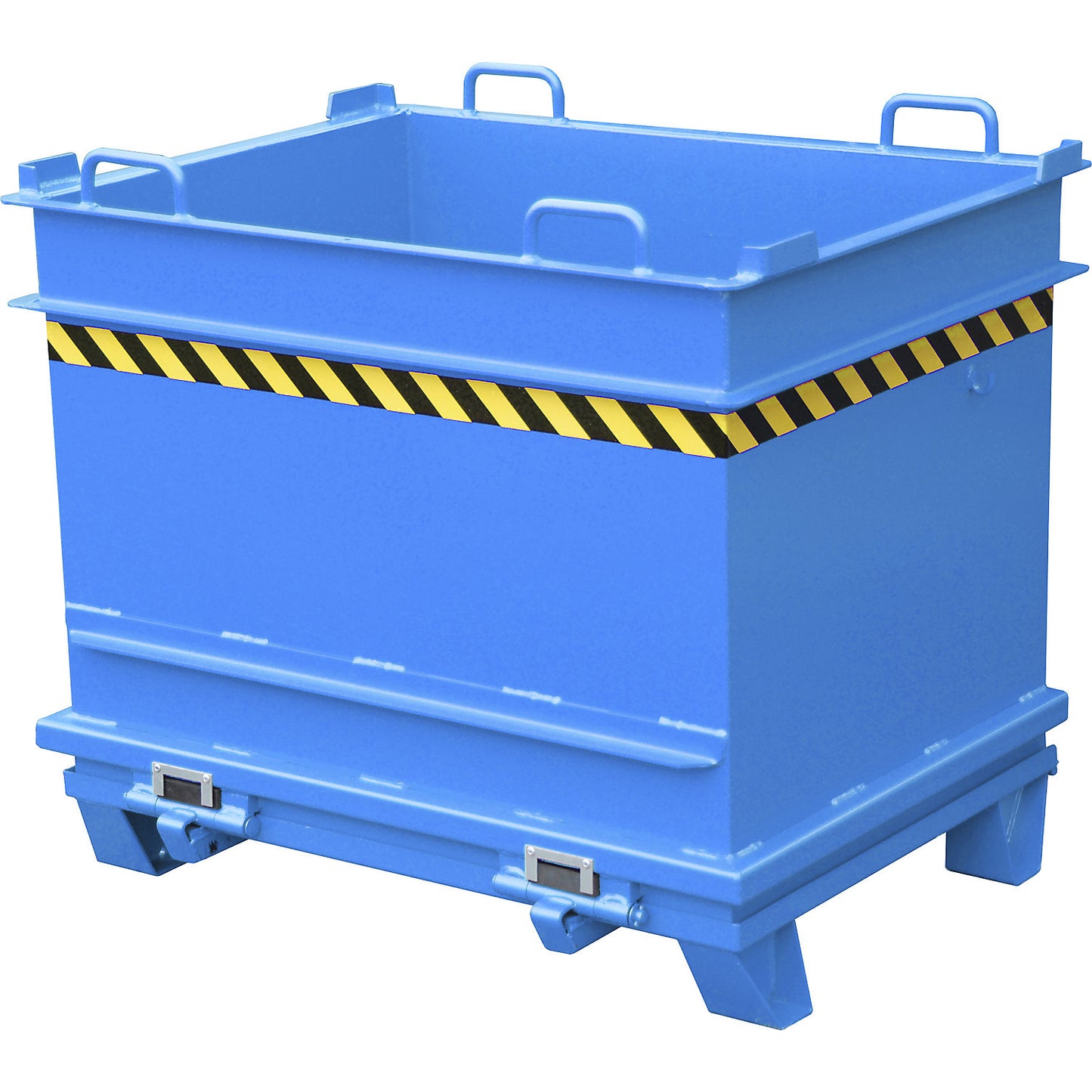 BC hinged bottom skip, capacity 1 m³, max. load 2000 kg, light blue.