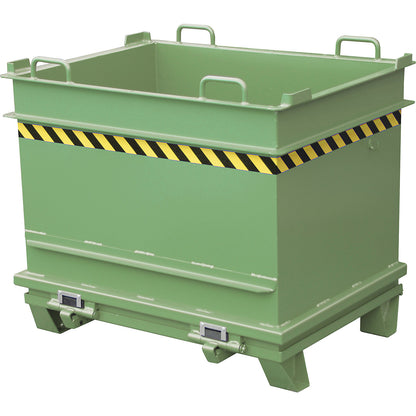 BC hinged bottom skip, capacity 1 m³, max. load 2000 kg, reseda green.