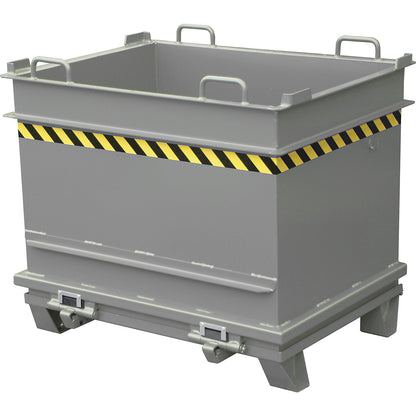 BC hinged bottom skip, capacity 1 m³, max. load 2000 kg, mouse grey.