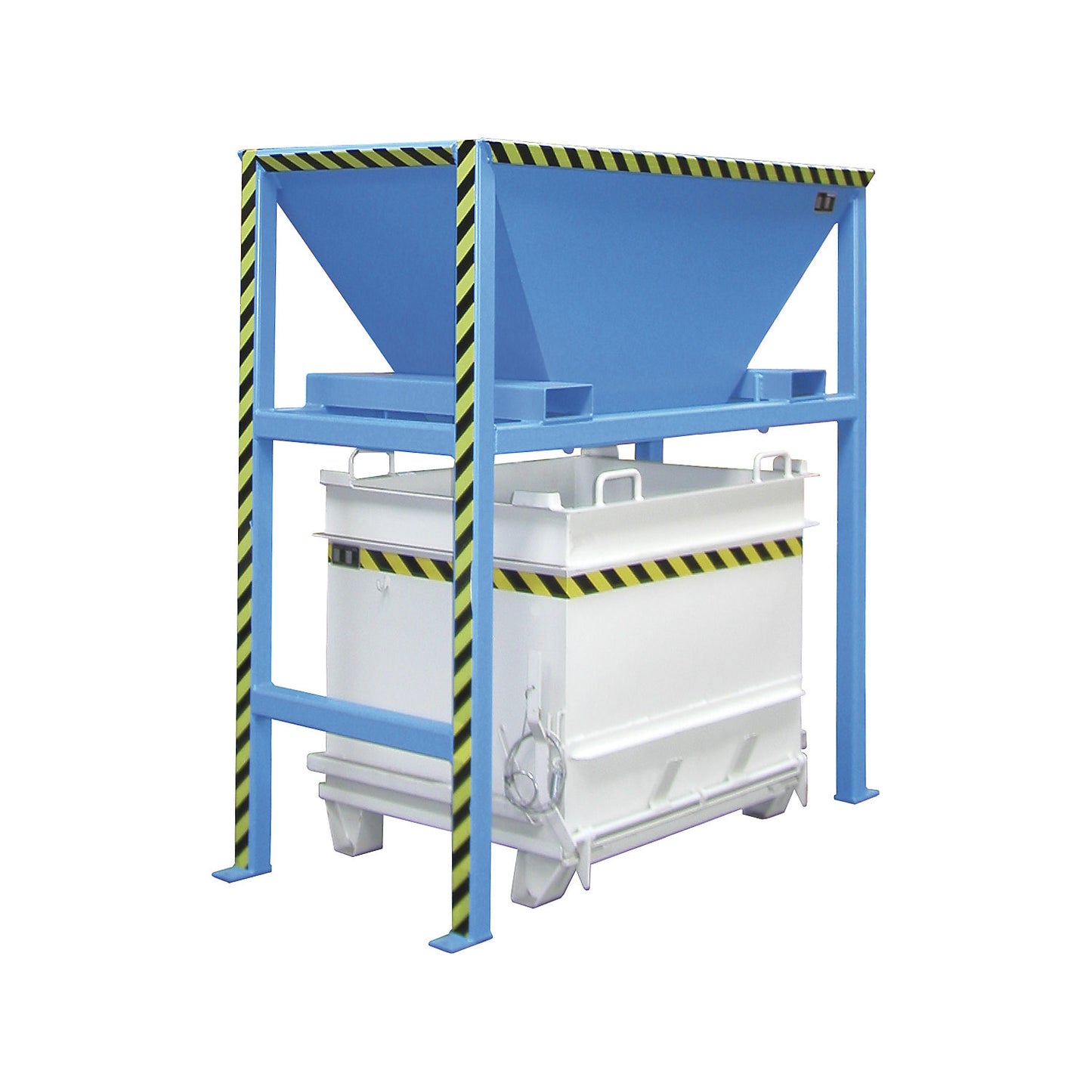 BC hinged bottom skip, capacity 0.5 m³, max. load 1000 kg, light blue.
