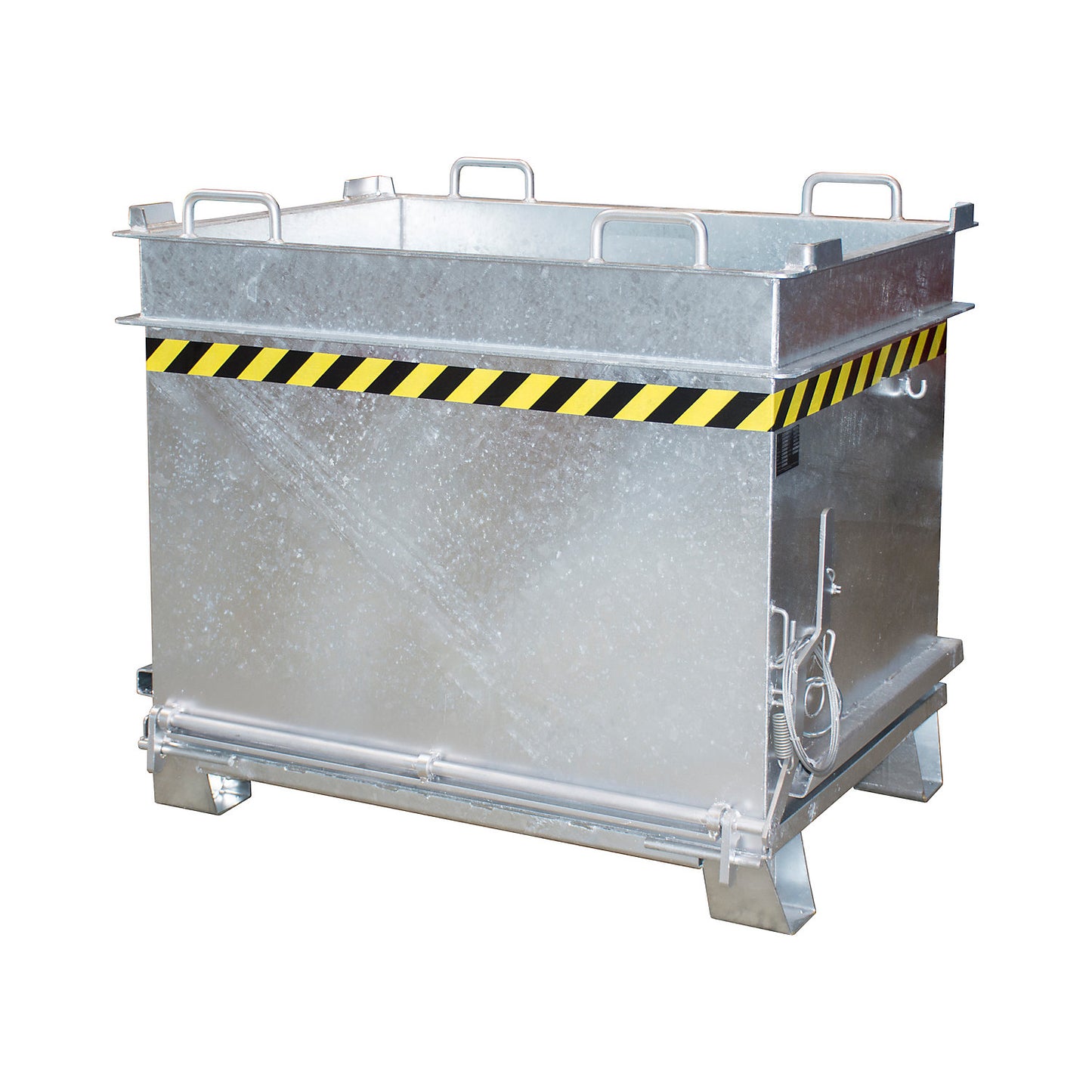 BC hinged bottom skip, capacity 1 m³, max. load 2000 kg, hot dip galvanised.