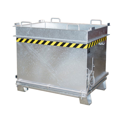 BC hinged bottom skip, capacity 1 m³, max. load 2000 kg, hot dip galvanised.