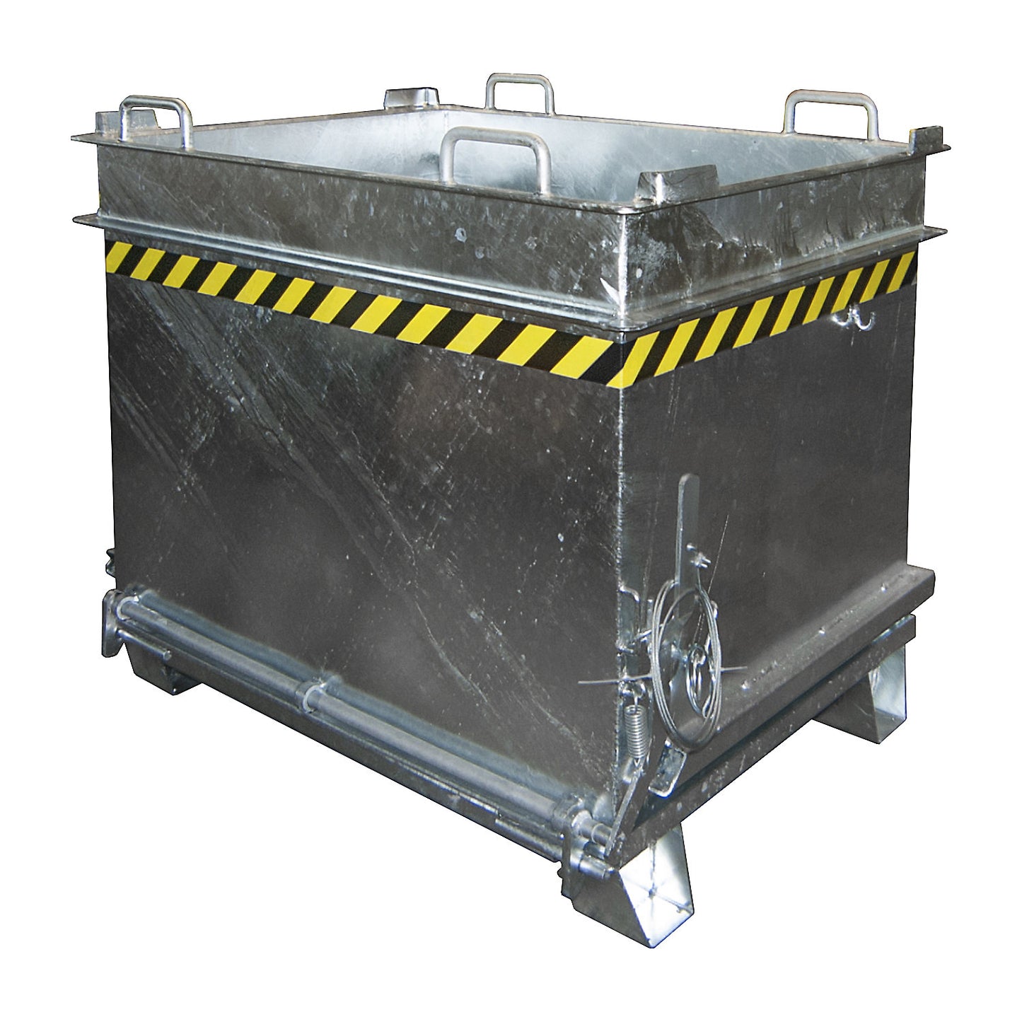 BC hinged bottom skip, capacity 1 m³, max. load 2000 kg, hot dip galvanised.