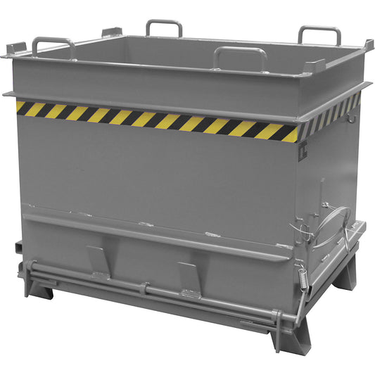 BC construction material container, with stone clamp release mechanism, WxH 1310 x 1160 mm, mouse grey.