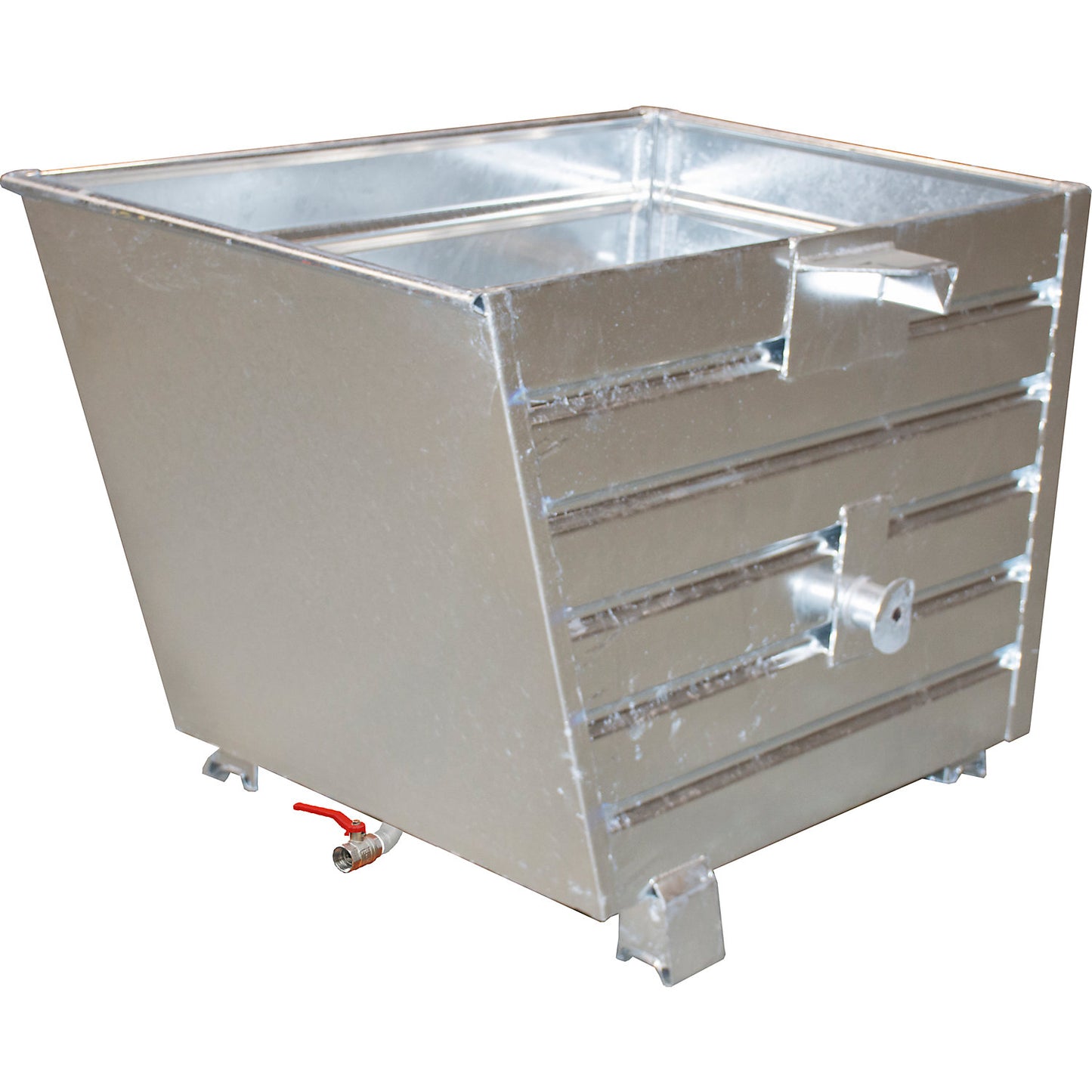 BSL stacking tilting skip for metal swarf with perforated base, capacity 0.7 m³, hot dip galvanised.