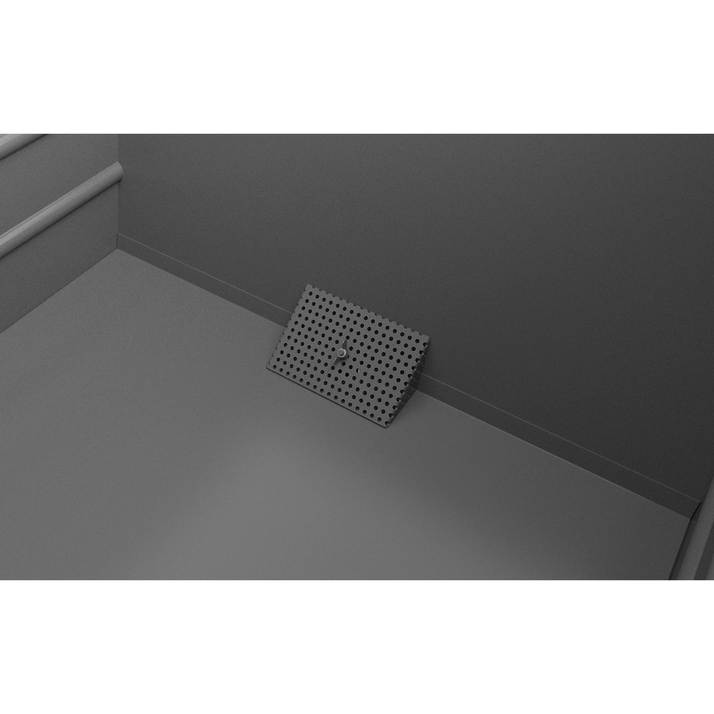 BSS stacking tilting skip for metal swarf with sieve plate insert, capacity 0.55 m³, mouse grey.