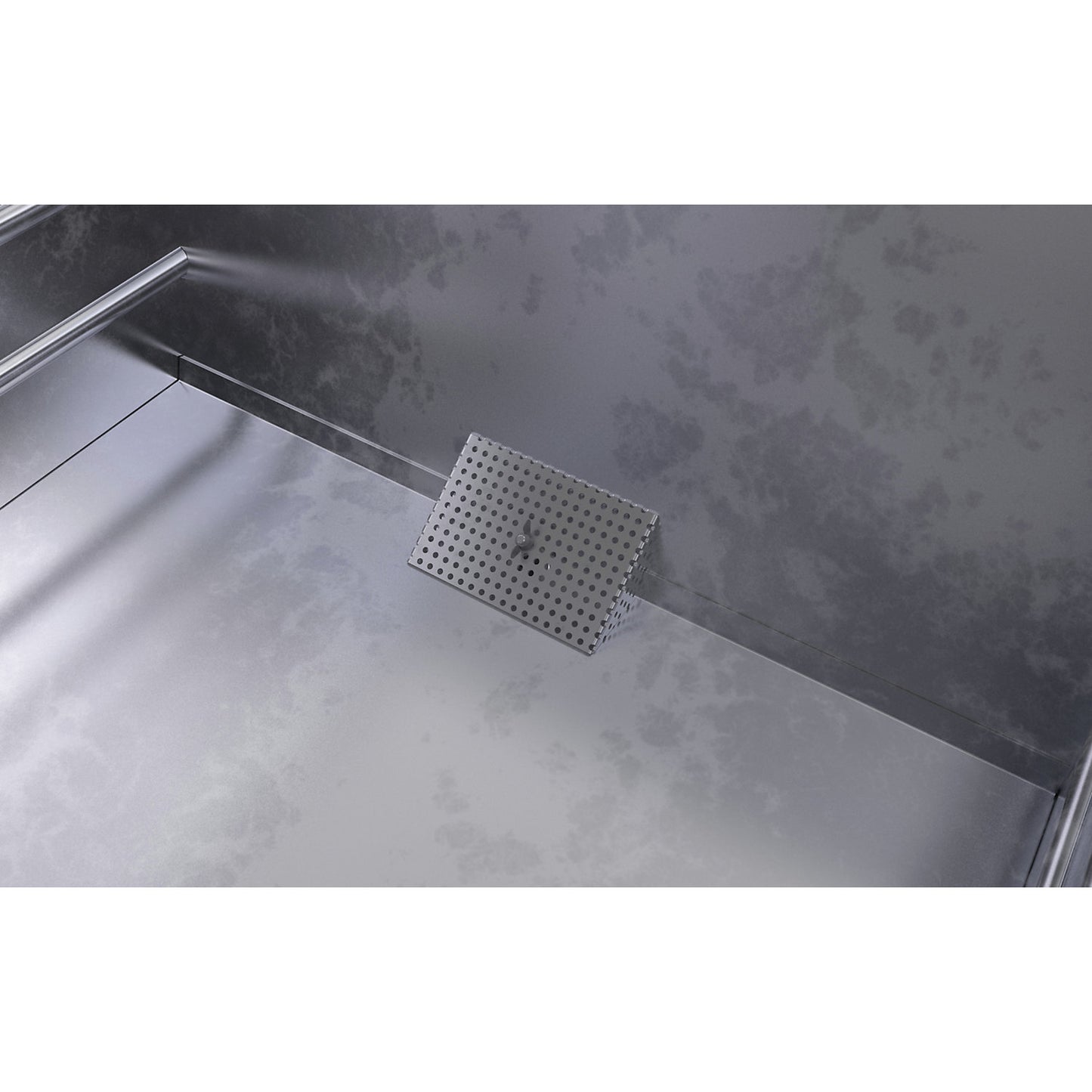 BSS stacking tilting skip for metal swarf with sieve plate insert, capacity 0.55 m³, hot dip galvanised.