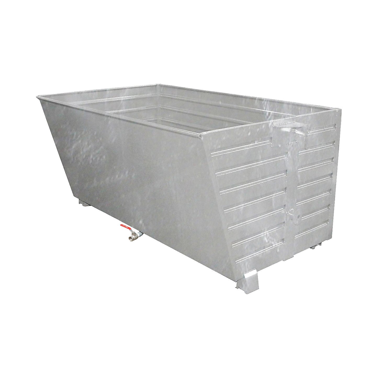 BSS stacking tilting skip for metal swarf with sieve plate insert, capacity 2 m³, hot dip galvanised.