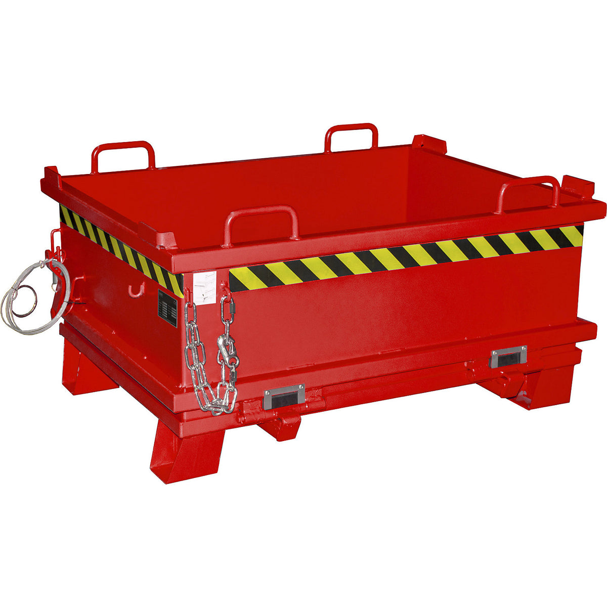 SB hinged bottom skip, capacity 0.5 m³, max. load 1000 kg, flame red.