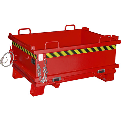 SB hinged bottom skip, capacity 0.5 m³, max. load 1000 kg, flame red.