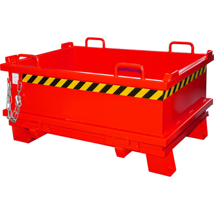 SB hinged bottom skip, capacity 0.5 m³, max. load 1000 kg, flame red.