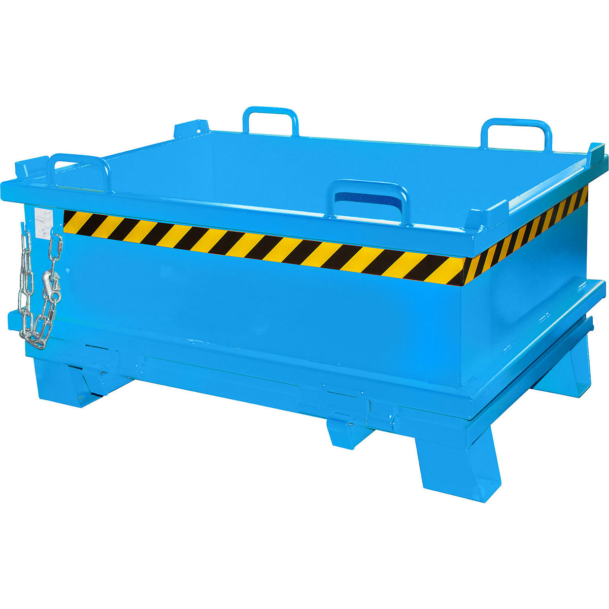 SB hinged bottom skip, capacity 0.5 m³, max. load 1000 kg, light blue.
