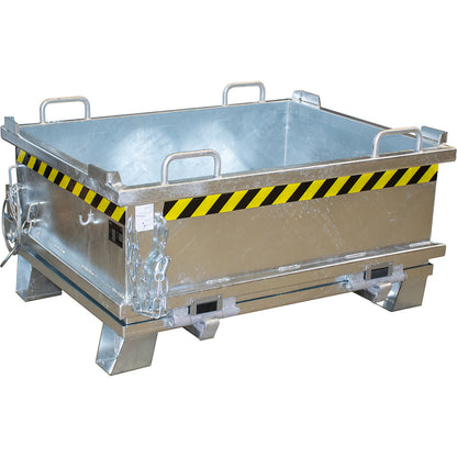 SB hinged bottom skip, capacity 0.5 m³, max. load 1000 kg, hot dip galvanised.