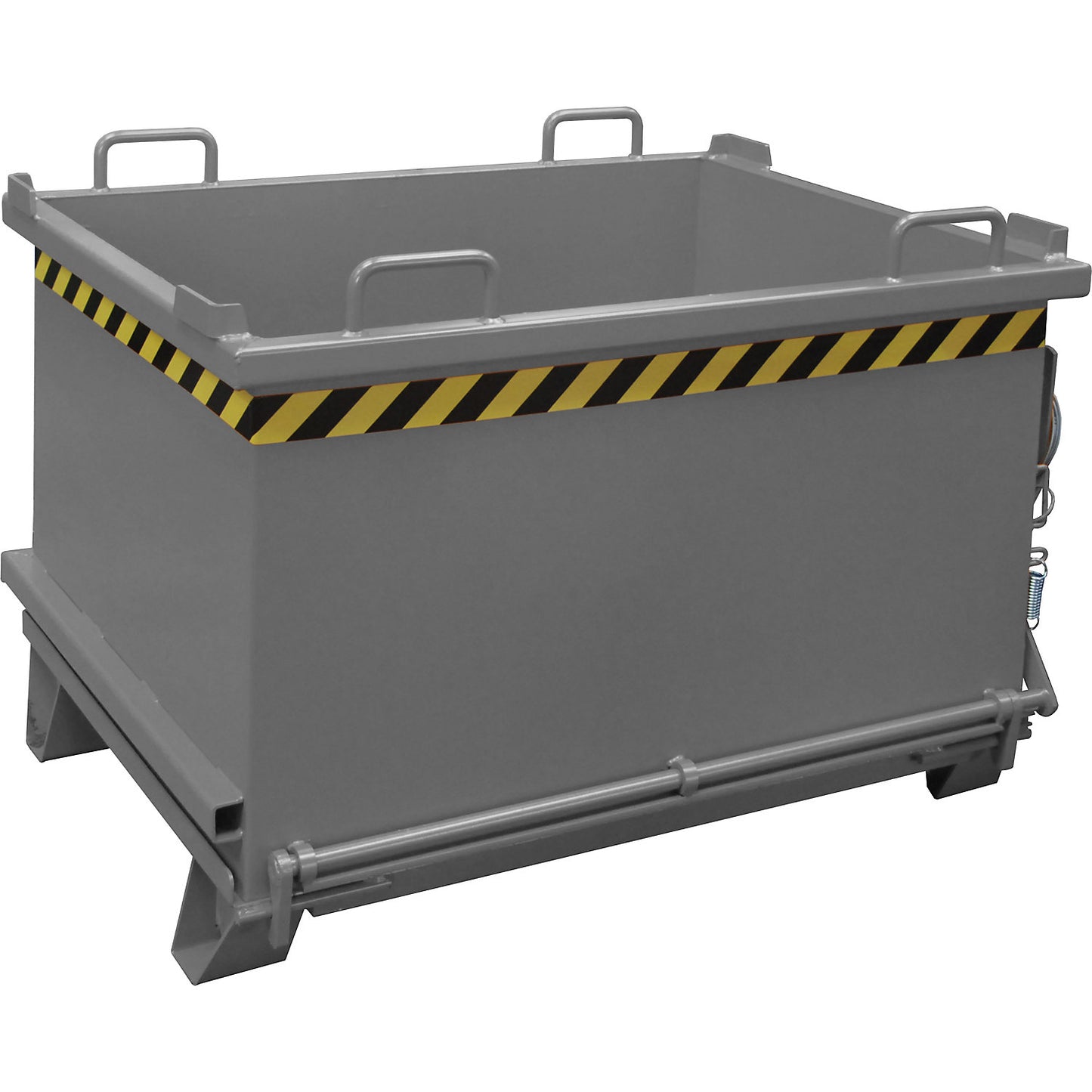 SB hinged bottom skip, capacity 0.75 m³, max. load 1500 kg, mouse grey.