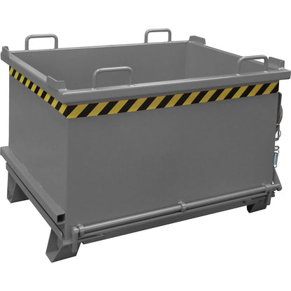 SB hinged bottom skip, capacity 0.75 m³, max. load 1500 kg, mouse grey.
