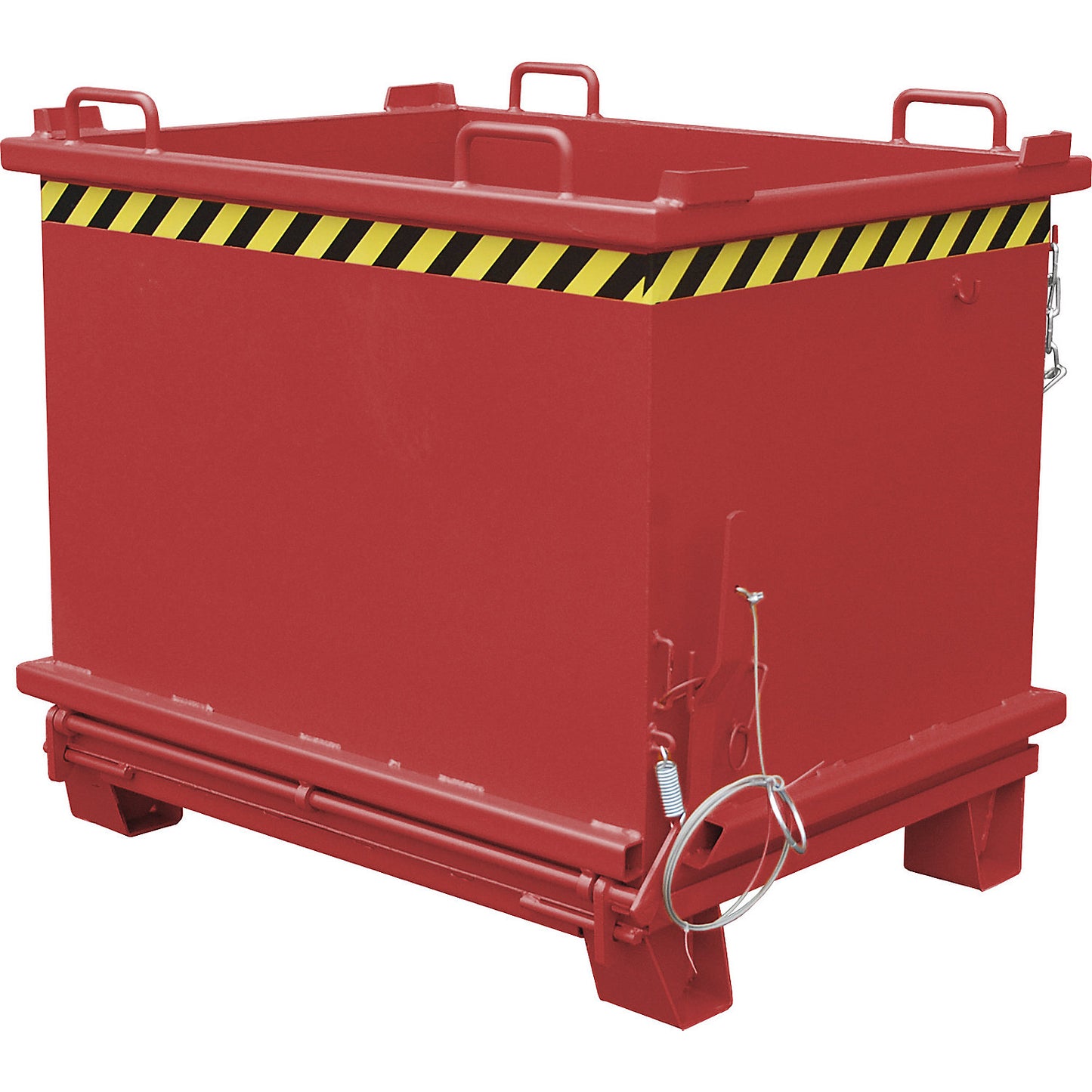 SB hinged bottom skip, capacity 1 m³, max. load 2000 kg, flame red.