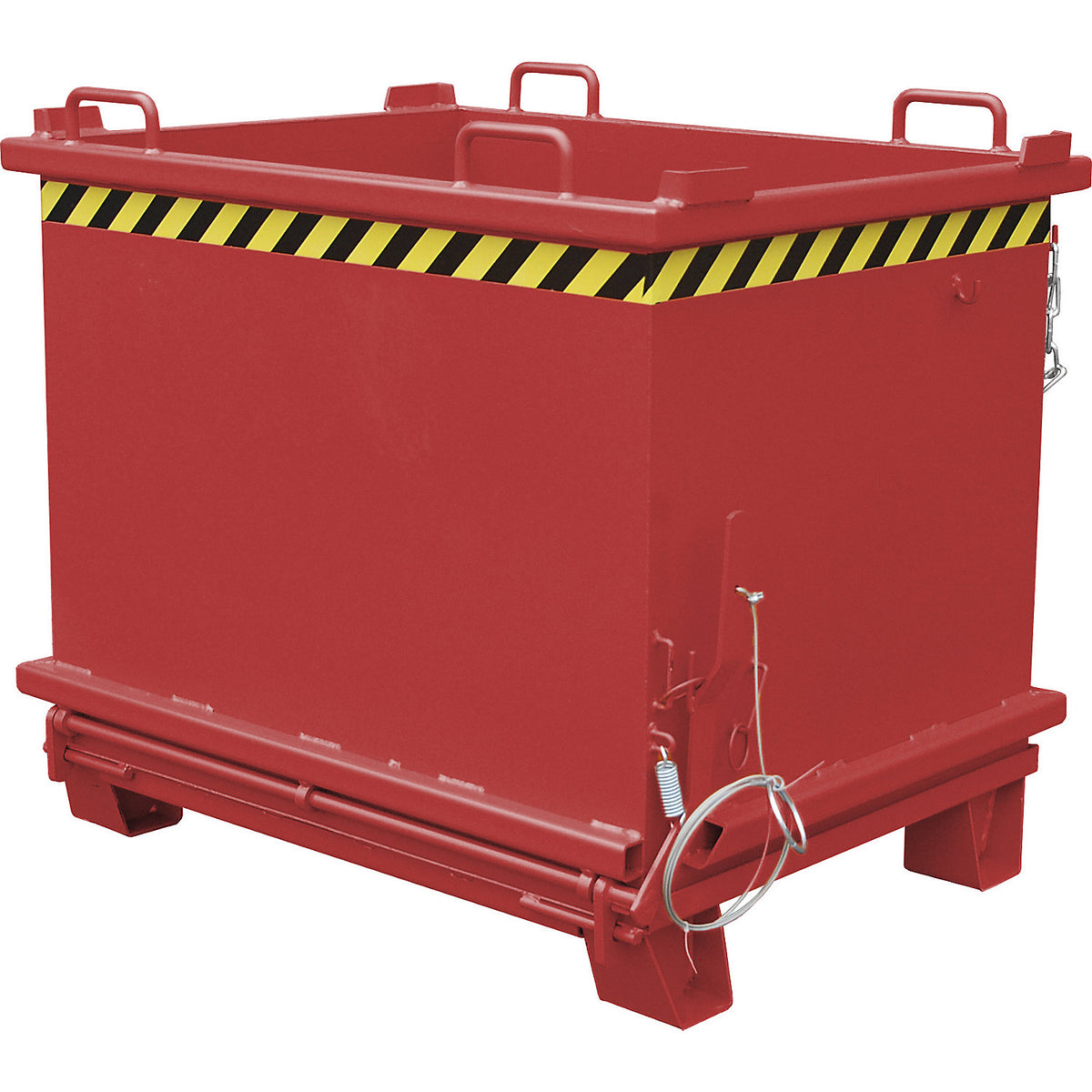 SB hinged bottom skip, capacity 1 m³, max. load 2000 kg, flame red.