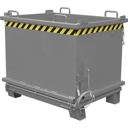 SB hinged bottom skip, capacity 1 m³, max. load 2000 kg, mouse grey.