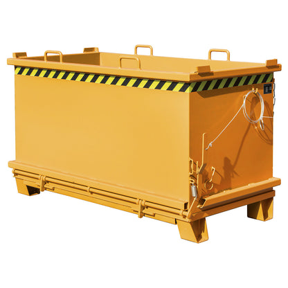 SB hinged bottom skip, capacity 1.5 m³, max. load 2000 kg, yellow orange.