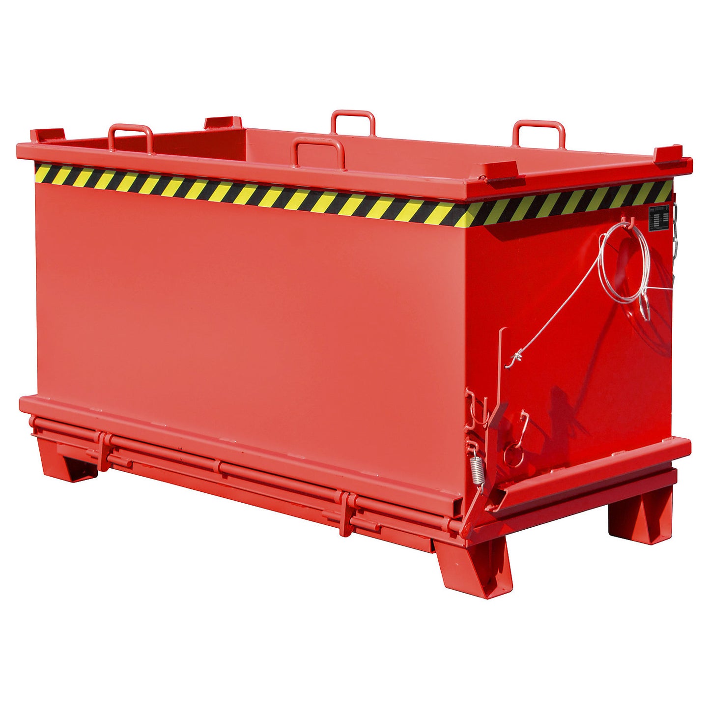 SB hinged bottom skip, capacity 1.5 m³, max. load 2000 kg, flame red.