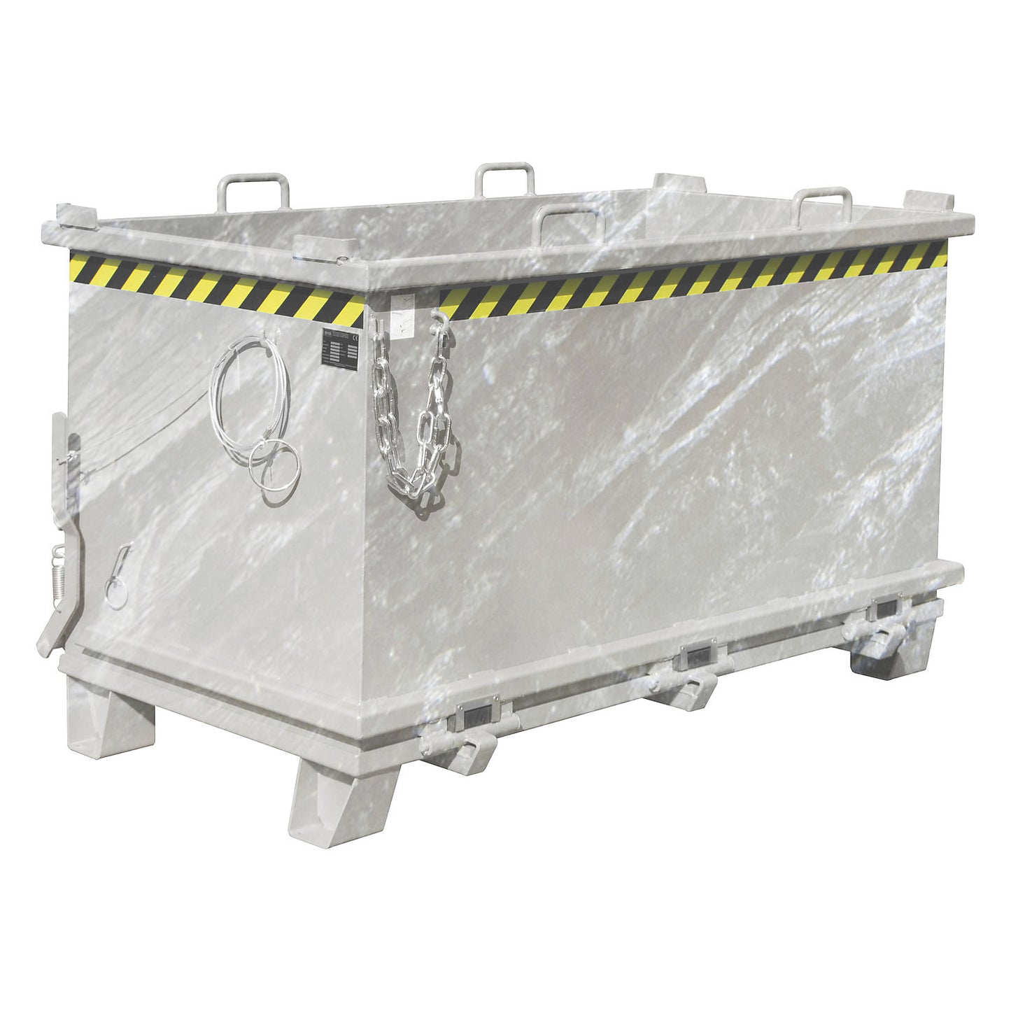 SB hinged bottom skip, capacity 1.5 m³, max. load 2000 kg, hot dip galvanised.
