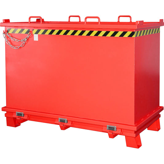 SB hinged bottom skip, capacity 2 m³, max. load 2000 kg, flame red.
