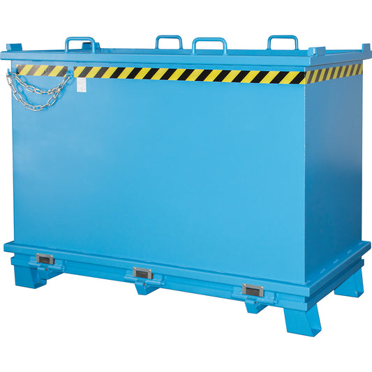 SB hinged bottom skip, capacity 2 m³, max. load 2000 kg, light blue.