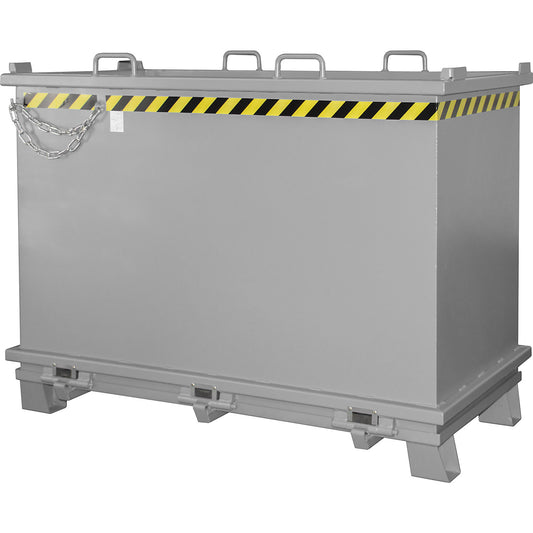 SB hinged bottom skip, capacity 2 m³, max. load 2000 kg, mouse grey.