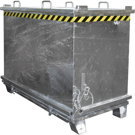 SB hinged bottom skip, capacity 2 m³, max. load 2000 kg, hot dip galvanised.