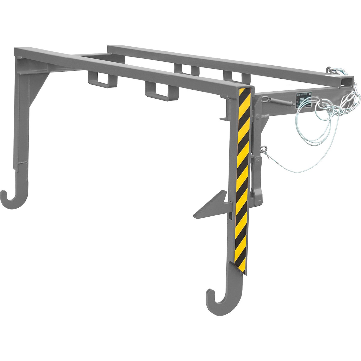 Forklift support bar for tilting skips and stacking containers, not for cranes, max. load 2000 kg, for container size 2 m³.