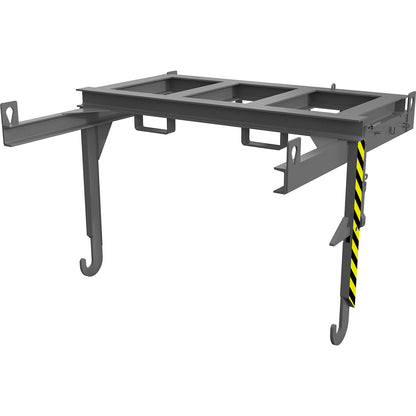 Forklift support bar for tilting skips and stacking containers, for cranes, max. load 2000 kg, for container size 1.5 m³.