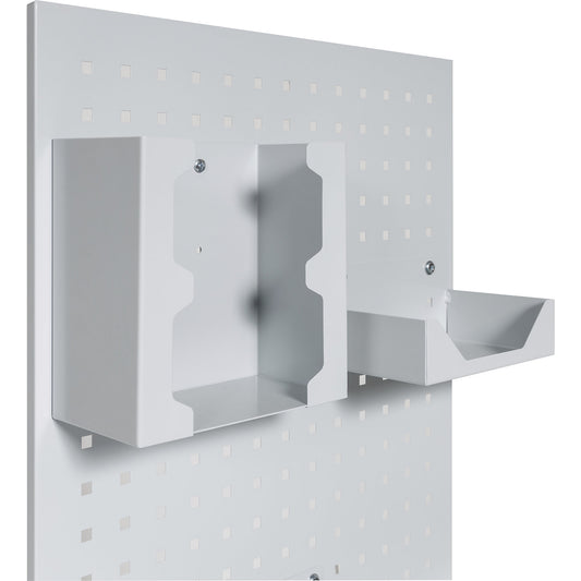 Accessory set for workshop hygiene station, 3 brackets for perforated wall assembly, suitable for hygiene station.