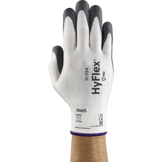 HyFlex® 11-724 work gloves, black, pack of 12 pairs, size 9.