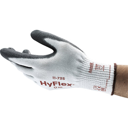 HyFlex® 11-735 work gloves, black, pack of 6 pairs, size 9.
