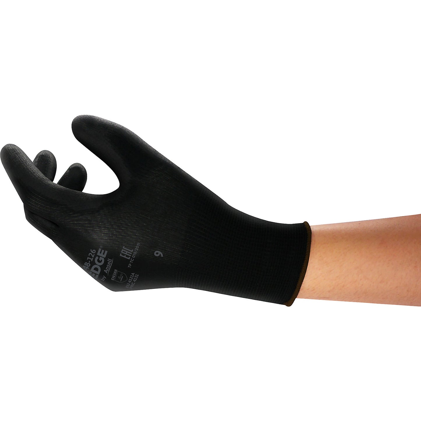 EDGE® 48-126 work gloves, black, pack of 12 pairs, size 9.