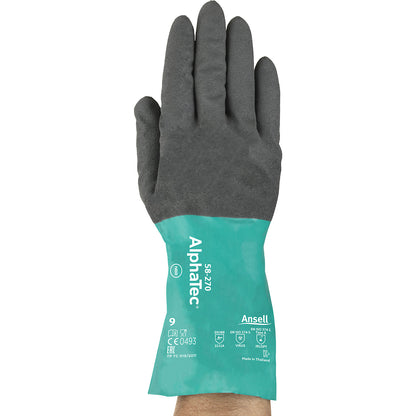 AlphaTec® 58-270 work gloves, grey, pack of 12 pairs, size 10.