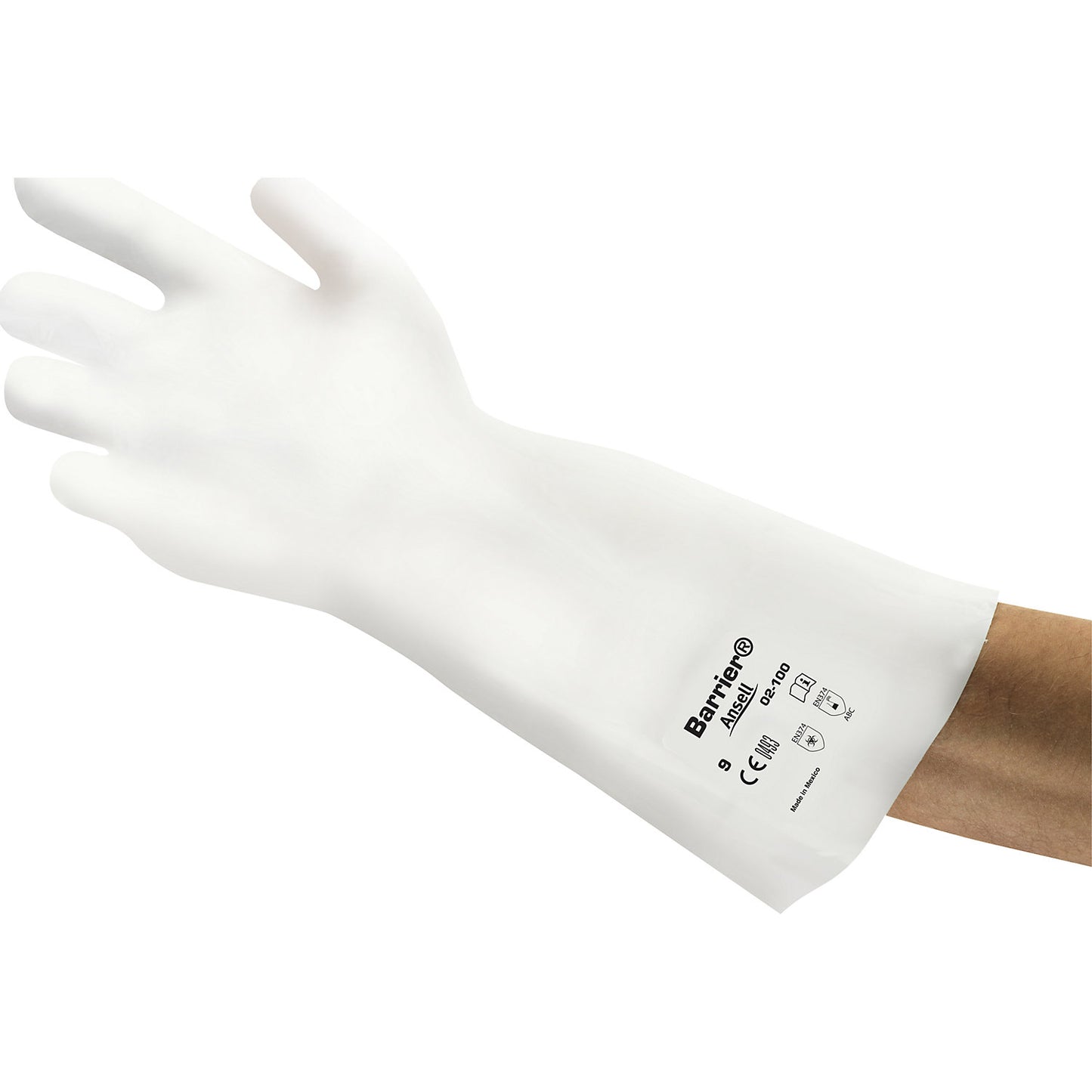 AlphaTec® 02-100 work gloves, white, pack of 12 pairs, size 6.